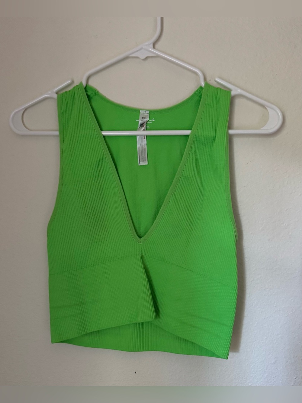 Urban Outfitters Out From Under Bright Green Deep V-Neck Tank Top | Size Medium